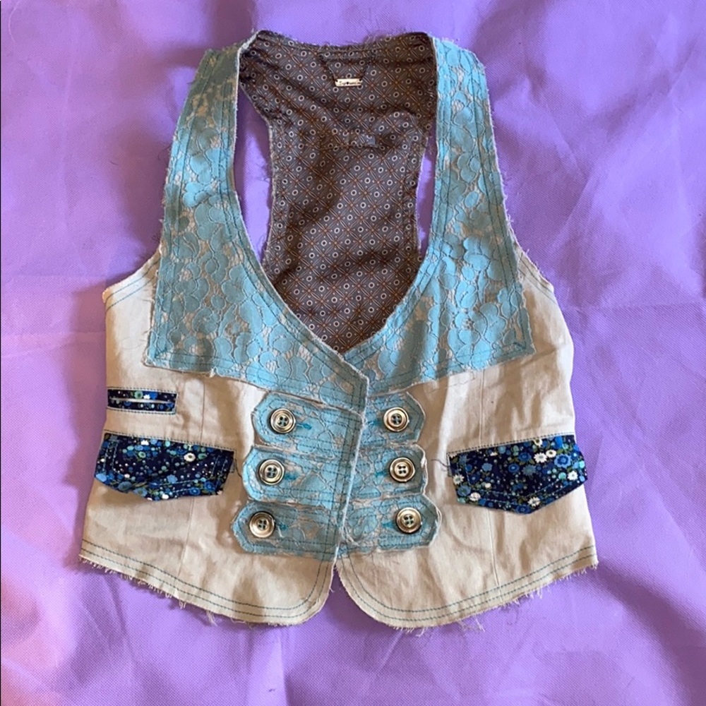 Custo Barcelona lace and satin vest